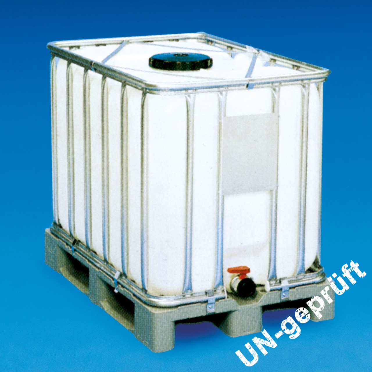 Paletten-Container |auf Kunststoffpalette, UN-Zulassung