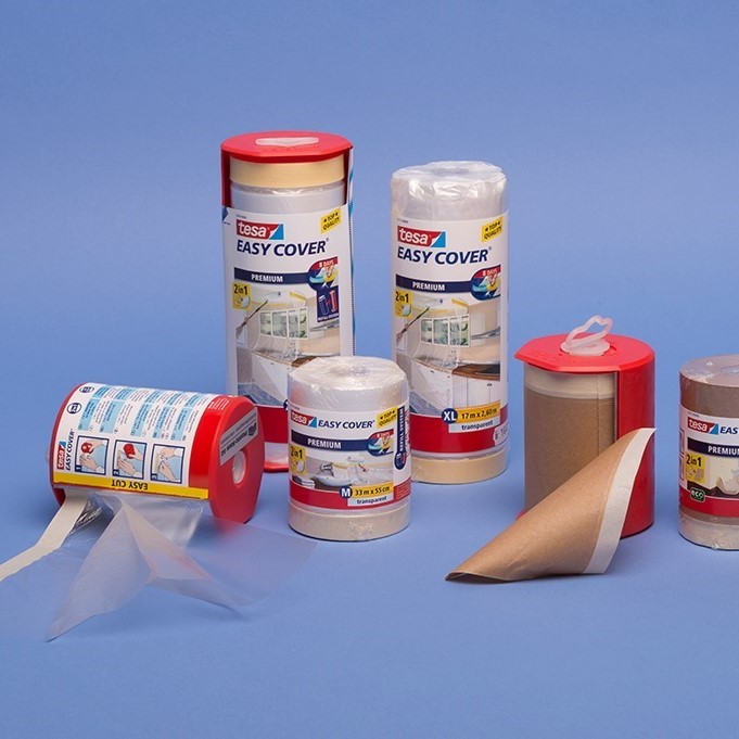 Easy-Cover Abdeck-Folie/Papier |mit integriertem Kreppband
